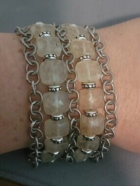 Brighton Multi-row Rock My Heart 5 Strand Quartz Beaded Bracelet JB4572 MSRP $98